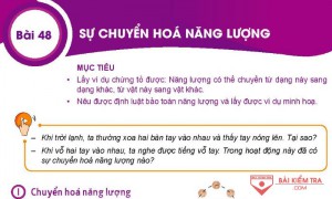 Giải bài tập Khoa học tự nhiên 6, Bài 48. Sự chuyển hoá năng lượng