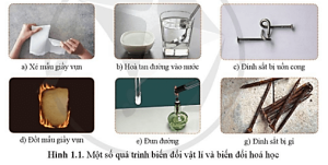Giải Khoa học tự nhiên 8 sách Cánh diều, bài 1: Biến đổi vật lí và biến đổi hóa học