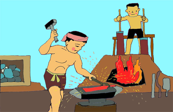 Đọc và ghi lại những chi tiết tả người thợ rèn đang làm việc trong bài văn “Người thợ rèn”