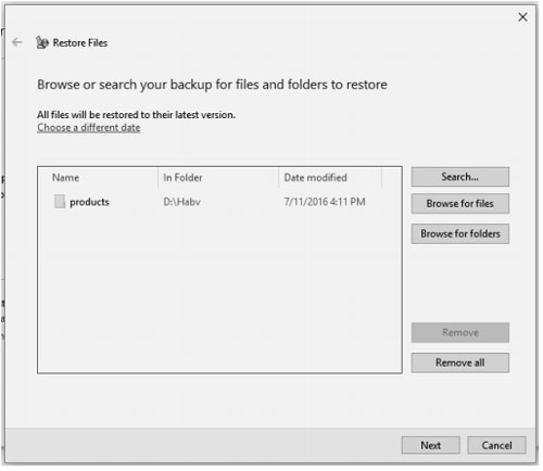 restore files