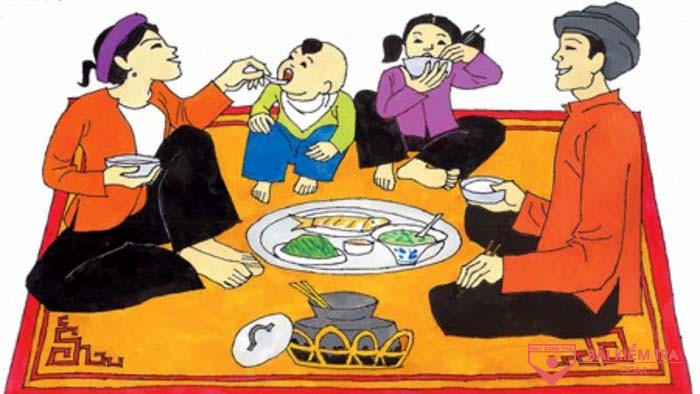 Dàn bài và bài văn mẫu: Giới thiệu về chiếc mâm cơm