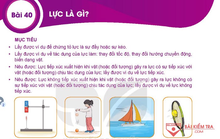 Giải bài tập Khoa học tự nhiên 6, Bài 40. Lực là gì?