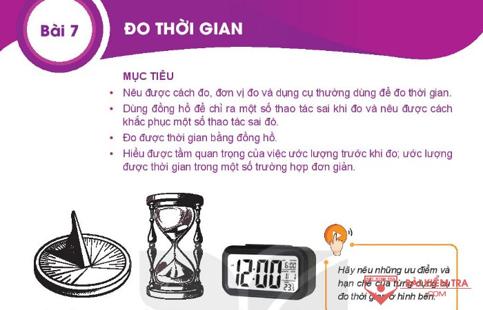 Giải bài tập Khoa học tự nhiên 6, Bài 7: Đo thời gian