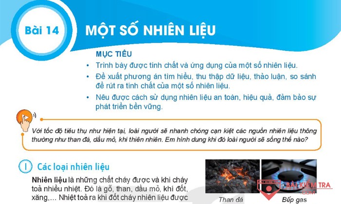 Giải bài tập Khoa học tự nhiên 6, BÀI 14: MỘT SỐ NHIÊN LIỆU