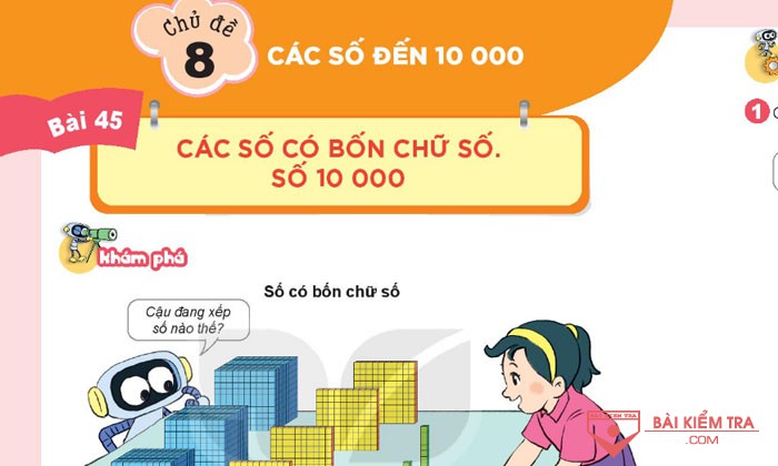 Giải Toán 3 Kết nối tri thức, Bài 45: Các số có bốn chữ số. Số 10000
