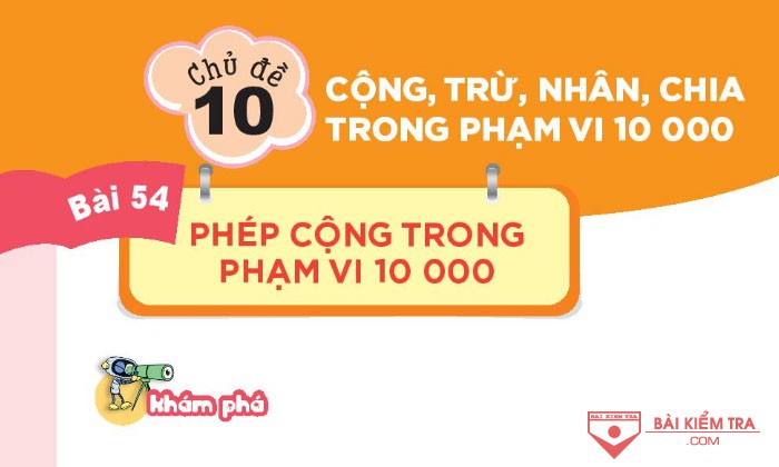 Giải Toán 3 Kết nối tri thức, Bài 54: Phép cộng trong phạm vi 10000