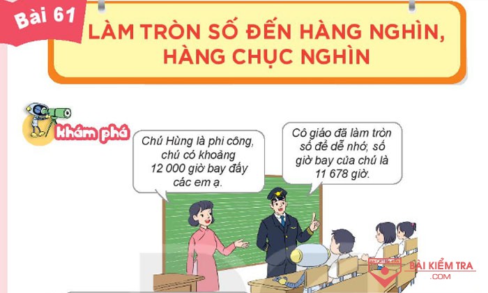 Giải Toán 3 Kết nối tri thức, Bài 61: Làm tròn số đến hàng nghìn, hàng chục nghìn