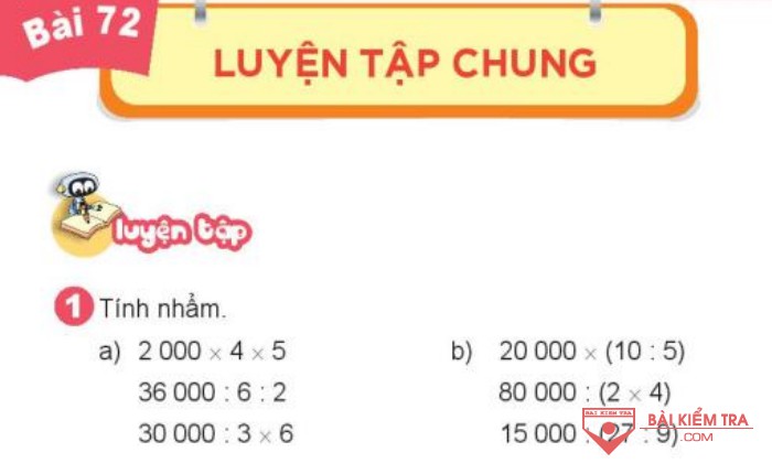 Giải Toán 3, Kết nối tri thức, Bài 72: Luyện tập chung