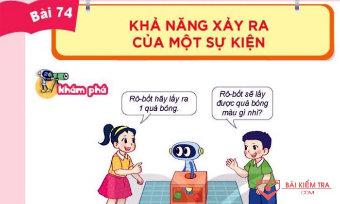 Giải Toán 3, Kết nối tri thức, Bài 74: Khả năng xảy ra của một sự kiện