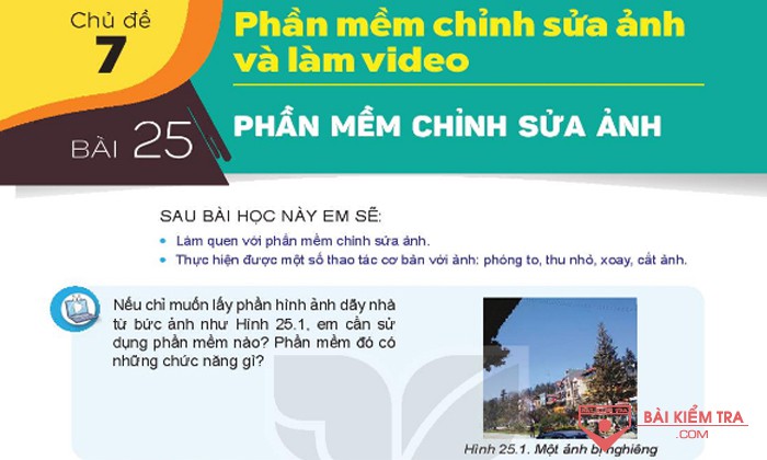 Trắc nghiệm Bài 25. Phần mềm chỉnh sửa ảnh, Tin học 11 Định hướng tin học ứng dụng